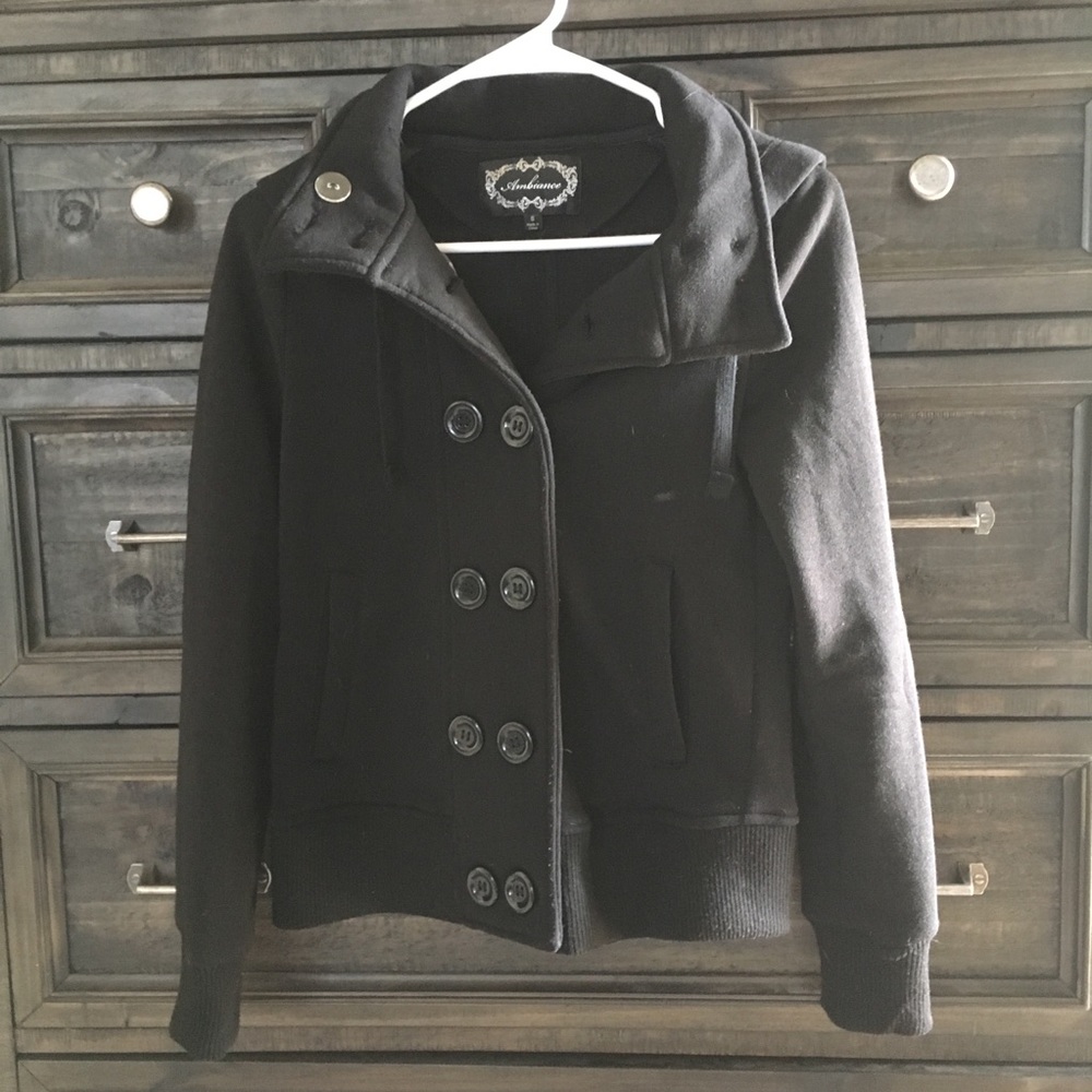 Black button coat