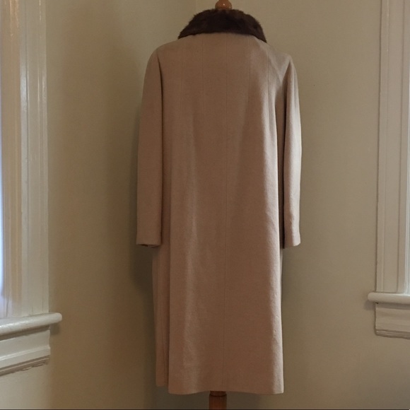 GORGEOUS Vintage Cashmere Coat w Mink Collar - Picture 3 of 4