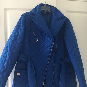Jones New York Signature Royal Blue quilt coat