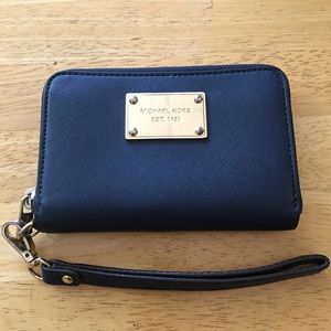 Michael Kors Navy Wristlet