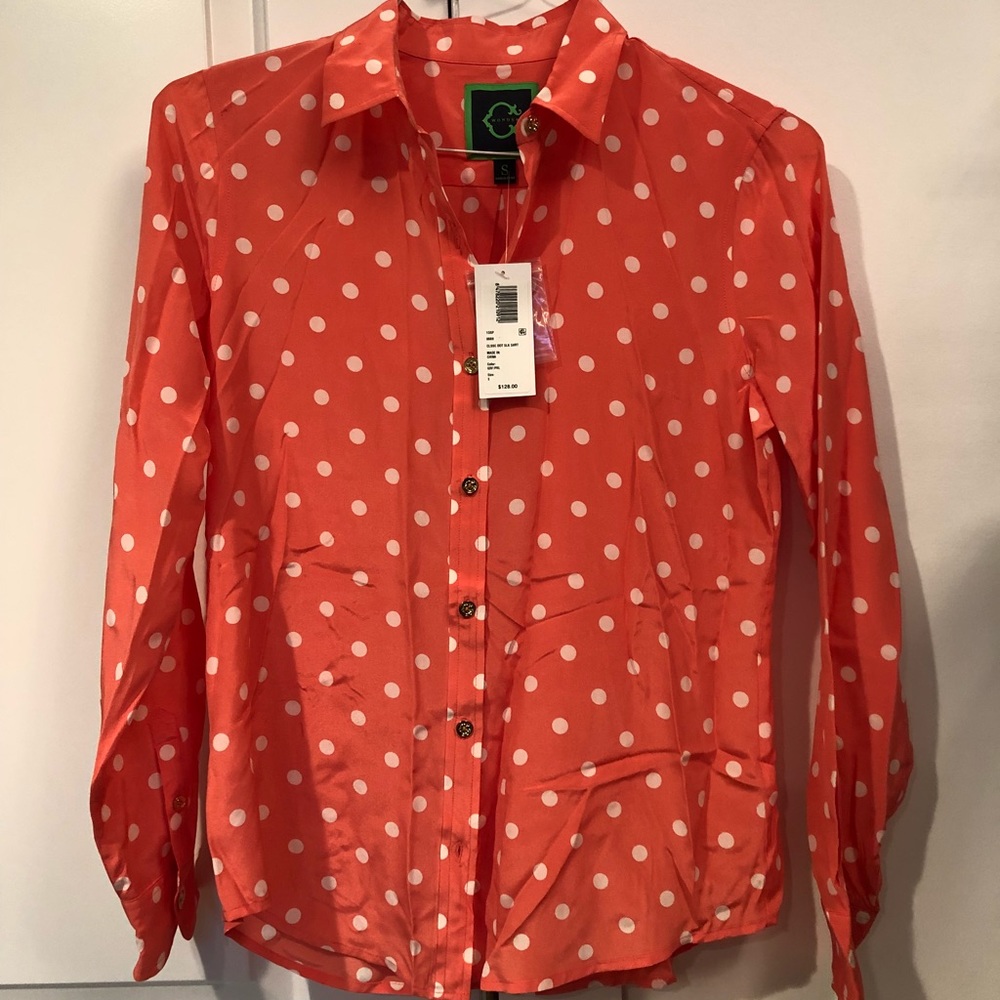 C Wonder silk button down blouse. New with tags!
