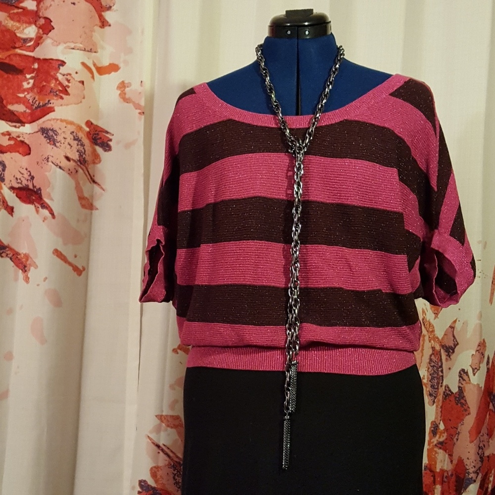 Express Dolman Top - Cranberry Sparkles