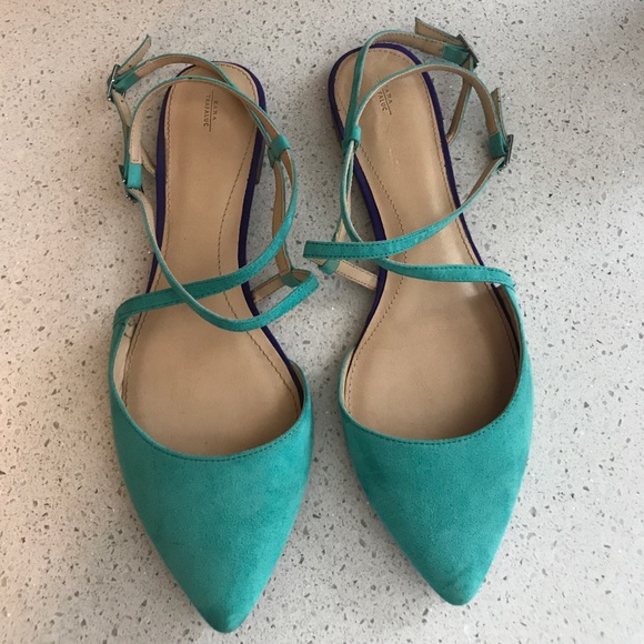 Zara Shoes - Zara Turquoise Flats