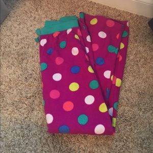 Fleece polka dot pants