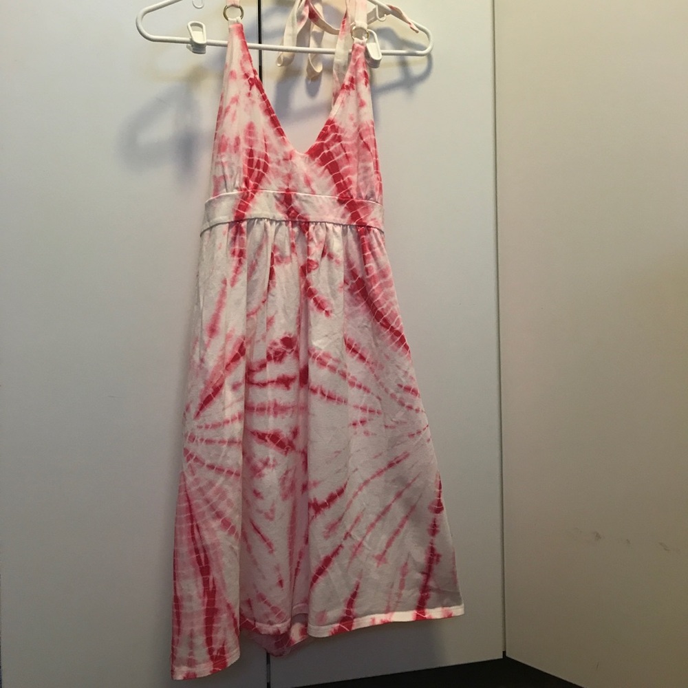 Tie-die halter dress w/built-in bra from VS