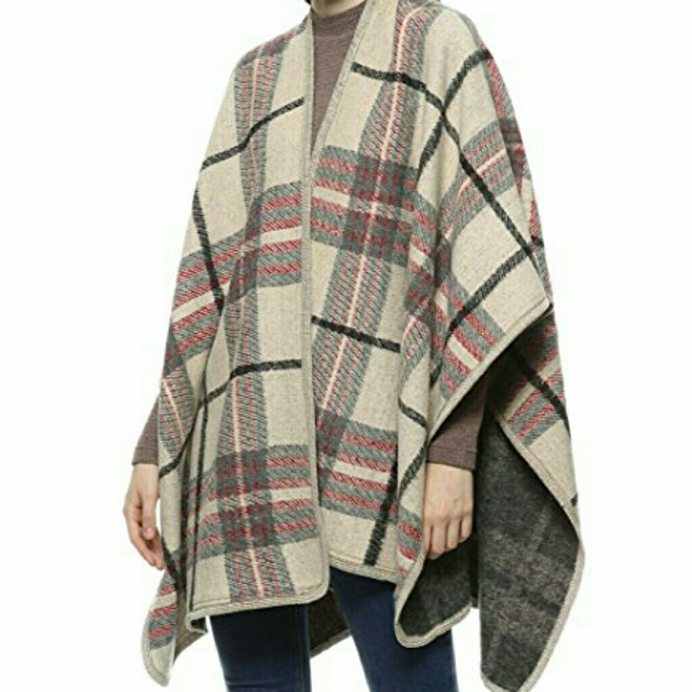 Women's Winter Tartan Knitted Irregular Cardigans