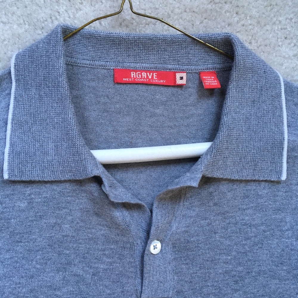 Agave knit men’s polo slim fit medium