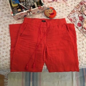 Anne Taylor loft red 💯 linen pants