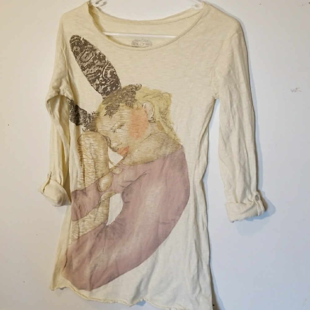 Long sleeve slub fashion tee