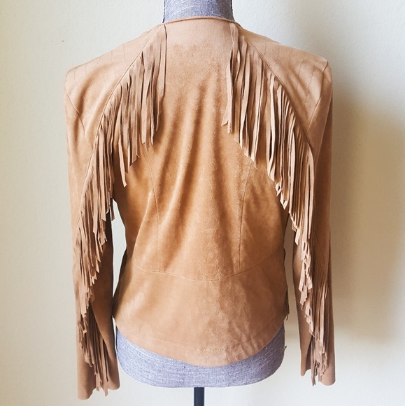 Live a Little Jackets & Blazers - Live a Little Faux Suede Fringe Zip Up Jacket