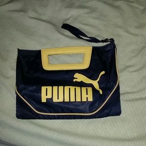 Authentic PUMA Sporty Clutch Wristlet Navy Yellow
