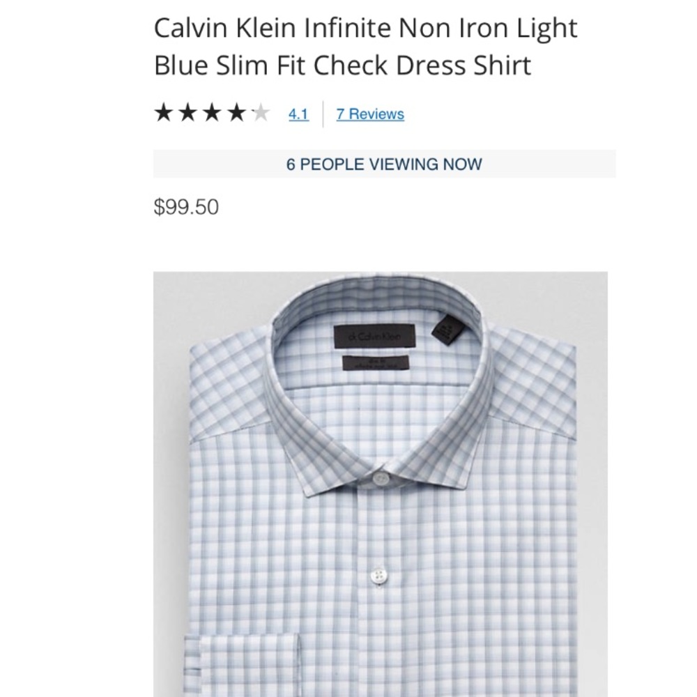 Calvin Klein new button up shirts. No Iron!
