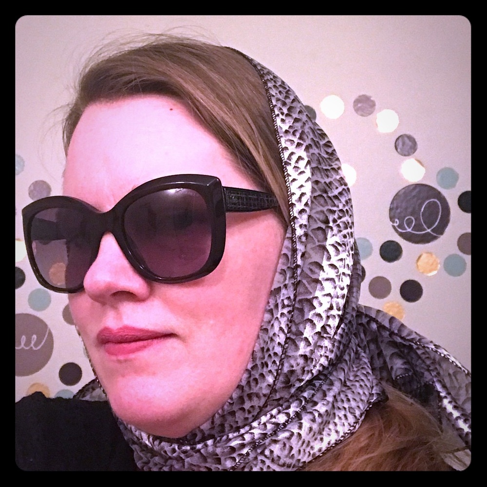 Silver Snake Skin Patterned Scarf