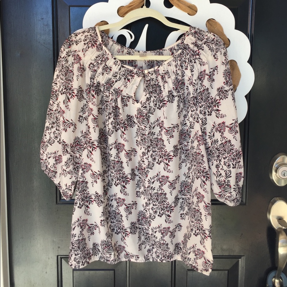 Long sleeve red,black and cream shirt size M