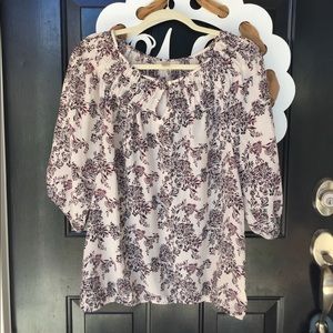 Long sleeve red,black and cream shirt size M