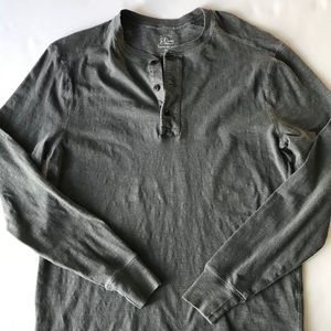 J. Crew Men’s Charcoal Garment Dyed Henley Sz. M