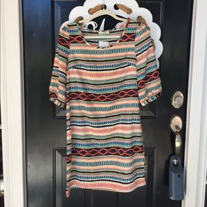 3/4 sleeve printed dress size M