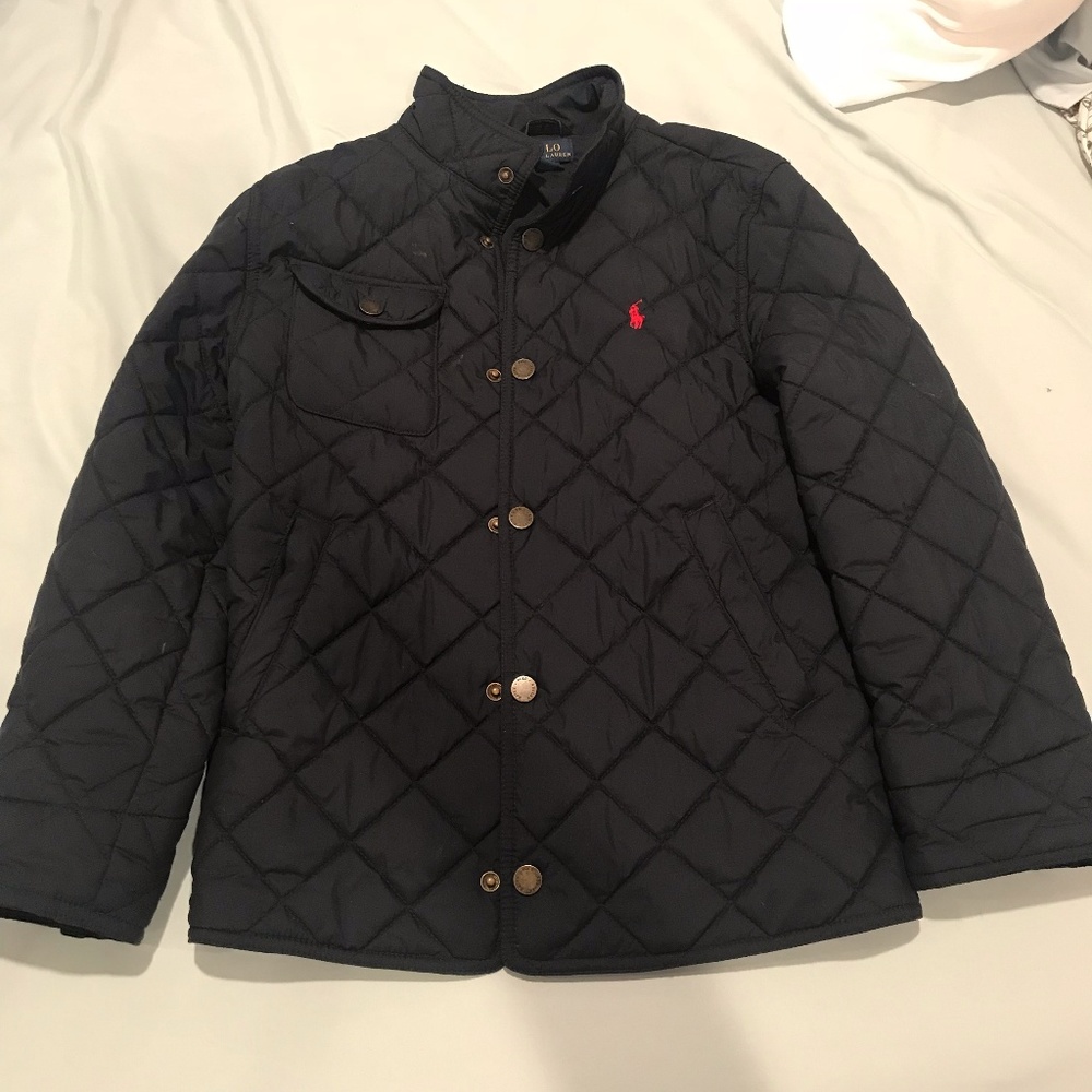 RALPH LAUREN POLO KIDS NAVY PUFFER JACKET