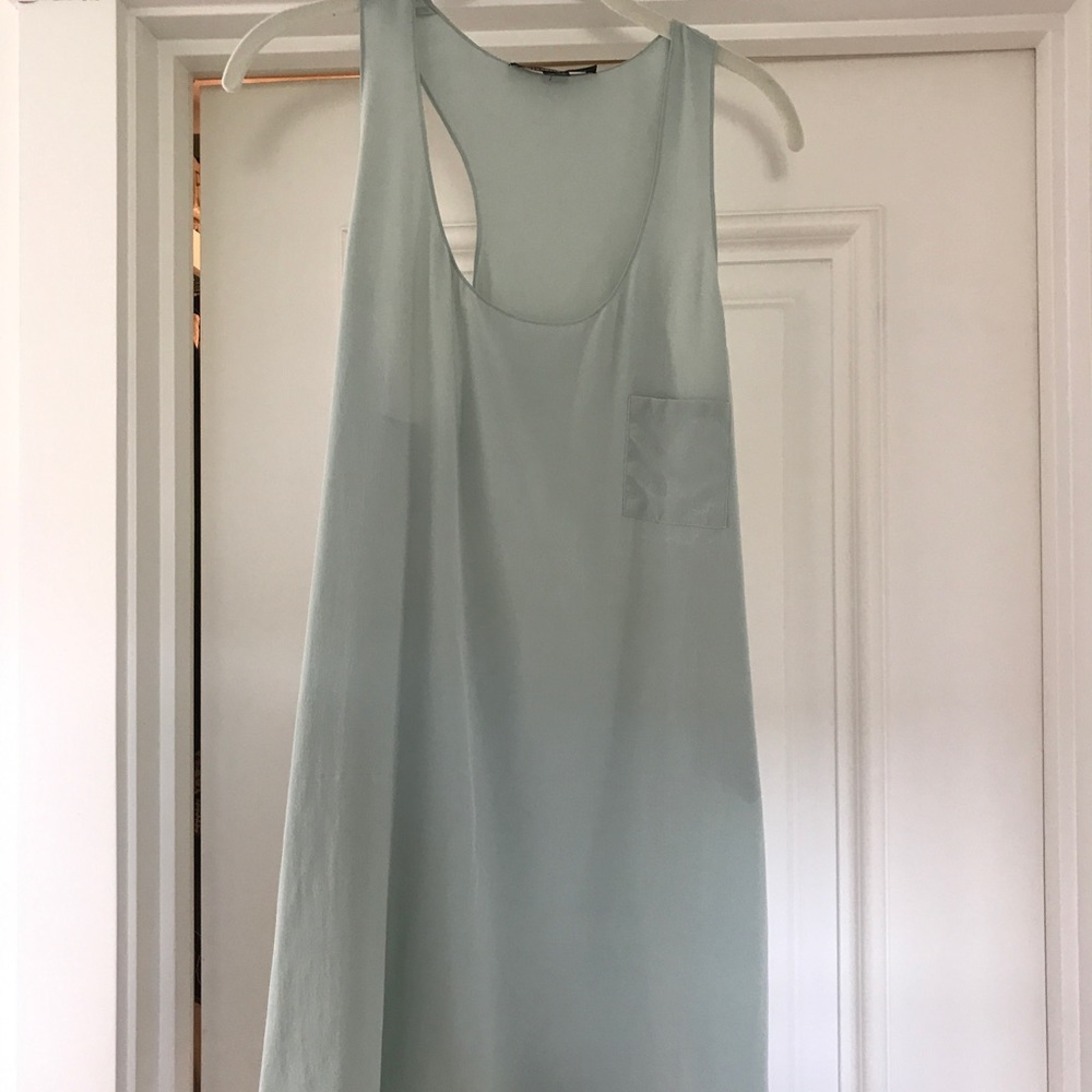 Alexander Wang teal silk dress