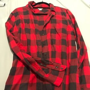 J CREW SHIRT RED CHECKERED