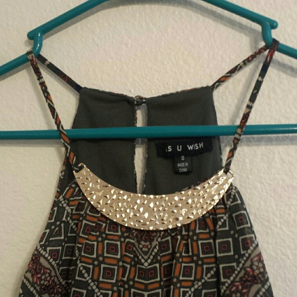 Gold Collar Necklace Dress - Picture 2 of 6