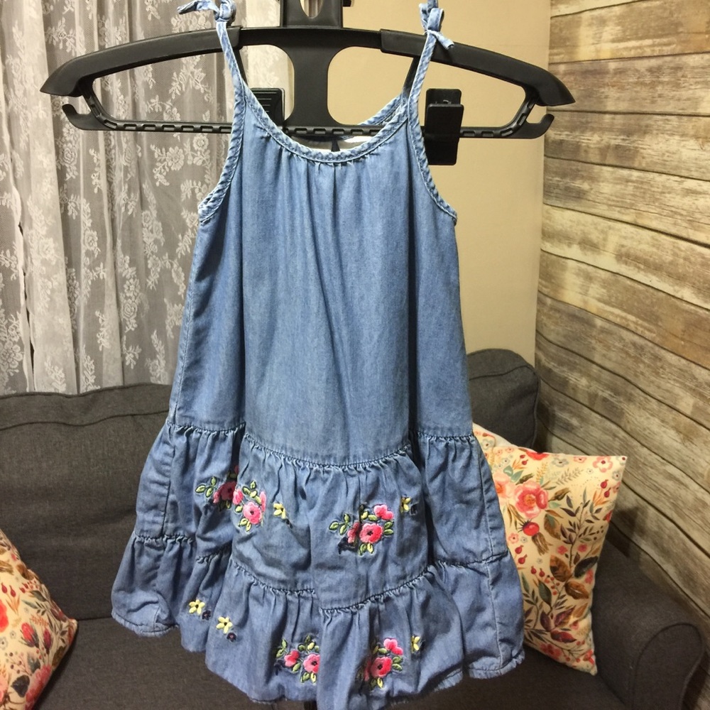 3t Denim Embroidered Dress