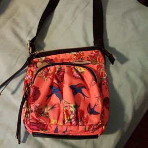 Betsey Johnson coral sparrow crossbody