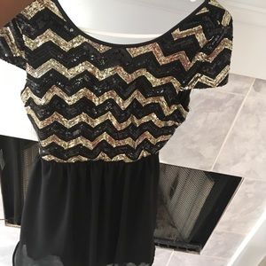 Black and gold dress