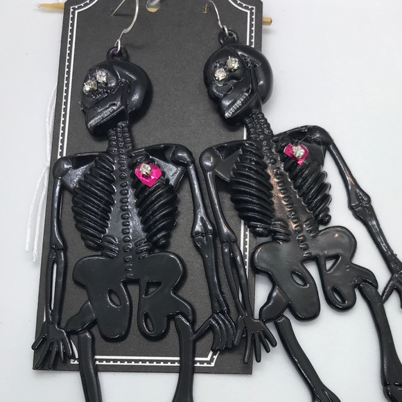 Skeleton Bling Earrings - Picture 2 of 2