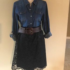 NWT Anthropology Poleci Black Lace Skirt