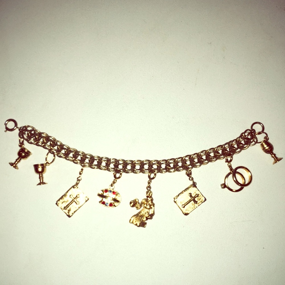 Vintage Triple Linked Charm Bracelet
