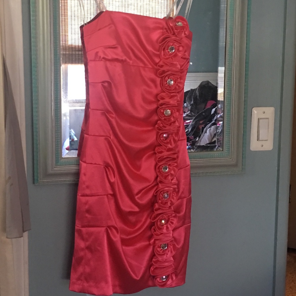 Pink strapless dress