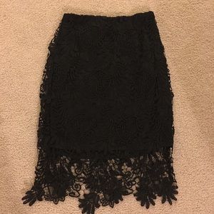 Bebe black lace skirt