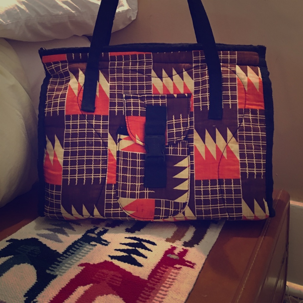 Retro quilted cotton over the shoulder purse