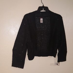 Black sequin glittery shawl cardigan