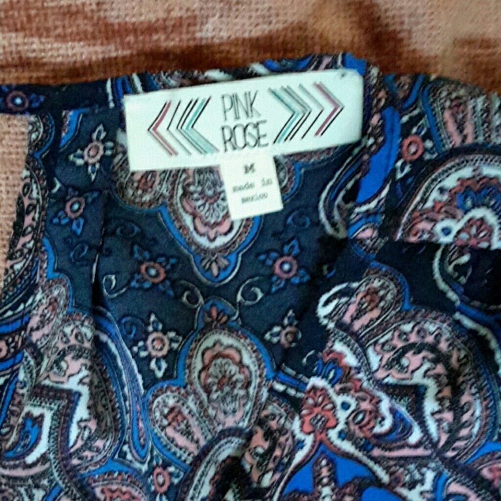Pink Rose paisley multicolor blouse, size M - Picture 2 of 2