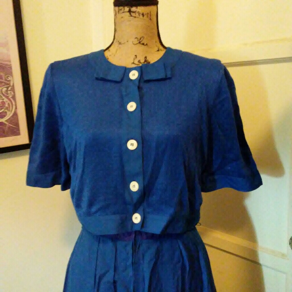 Vintage Nieman marcus blue dress