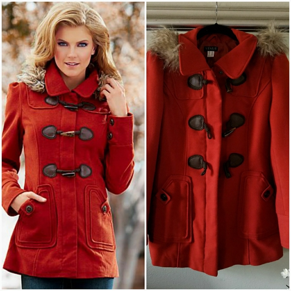 Winter Zip Jacket Pea Coat with Hood
