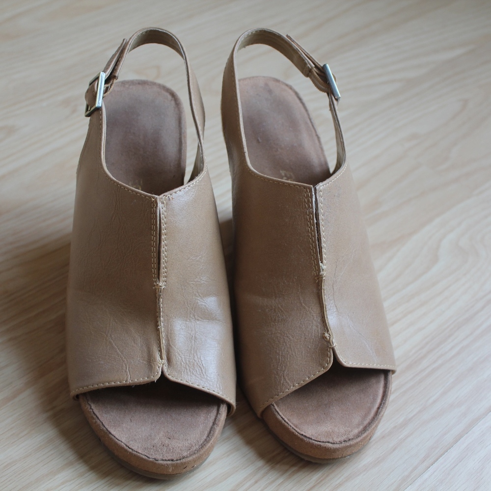 Tan Leather Boutique Wedge