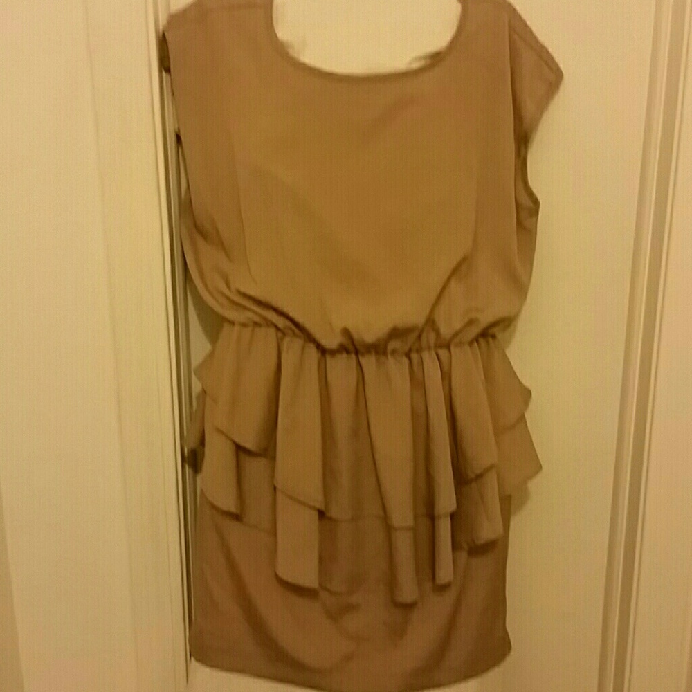 Liberty Love Gold Dress with Tiered Ruffle