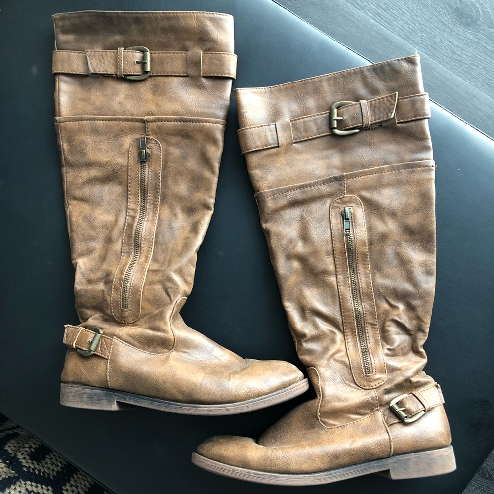 Brown Steve Madden ridding boots