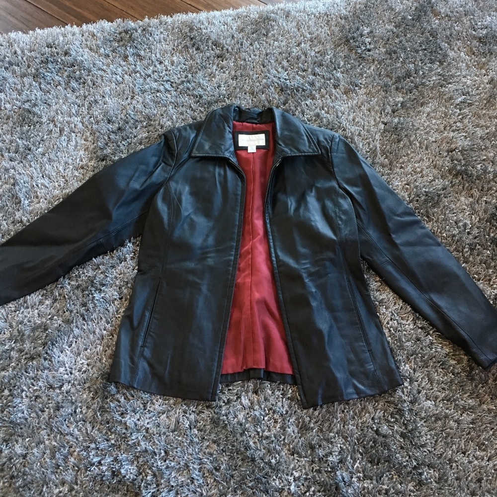 Black leather coat