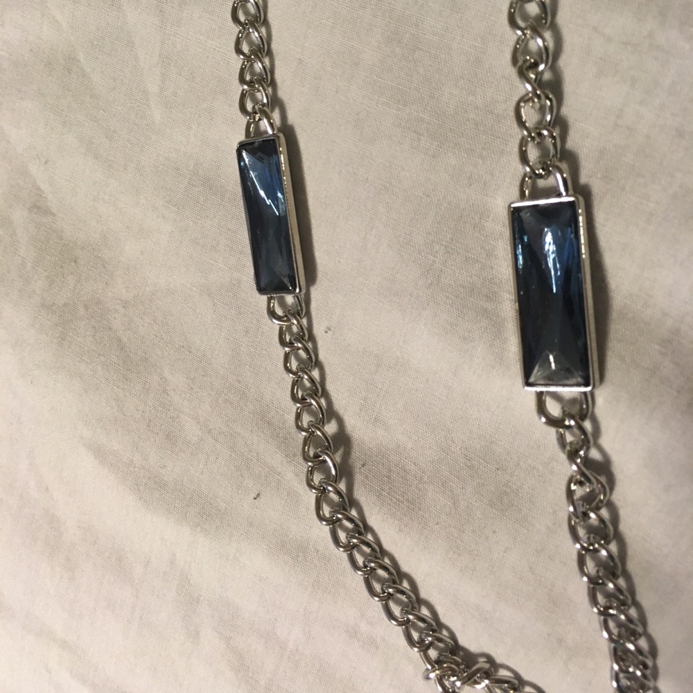 🦋👍 Silver / Blue Long Necklace . New with Tags.