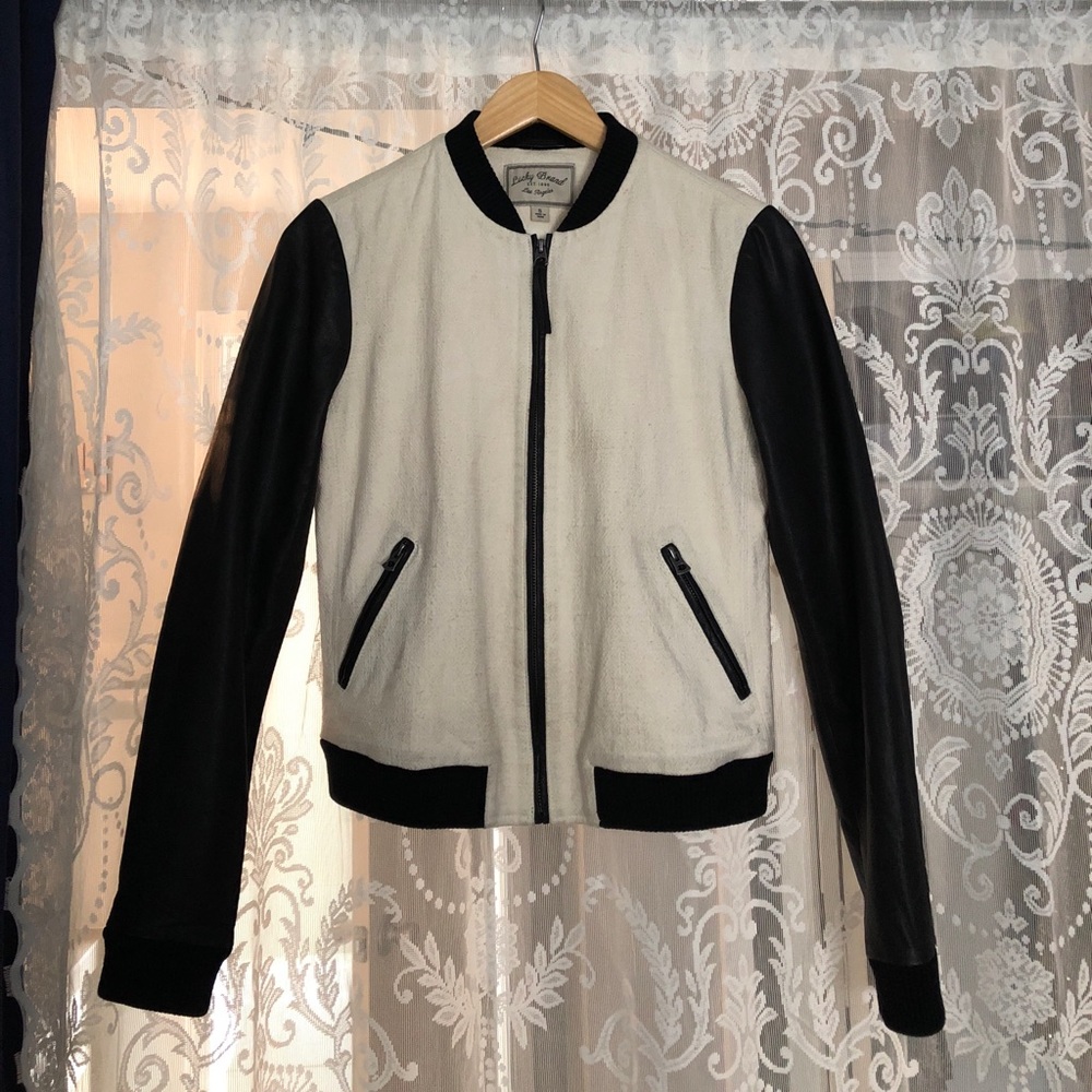 Lucky Brand short jacket w/ contrasting fabrics