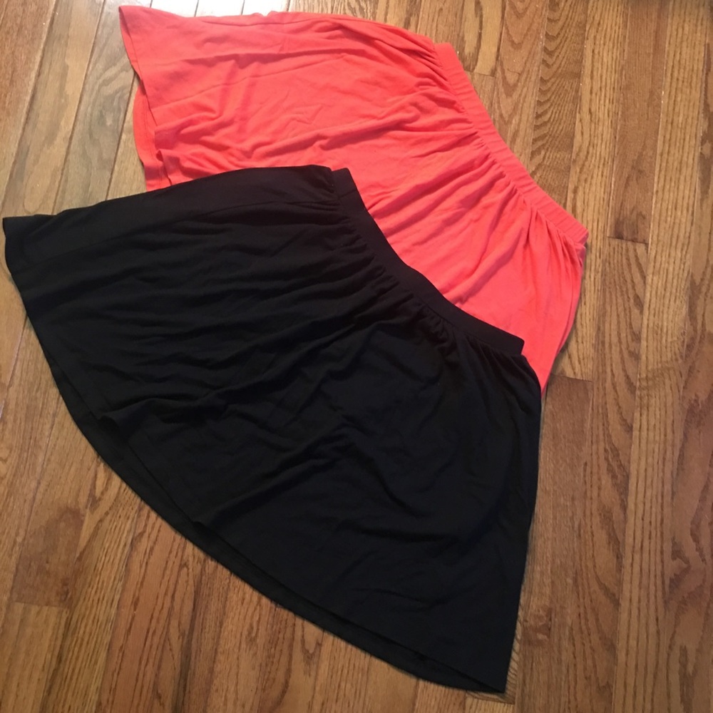 Peach and Black Skater Skirts