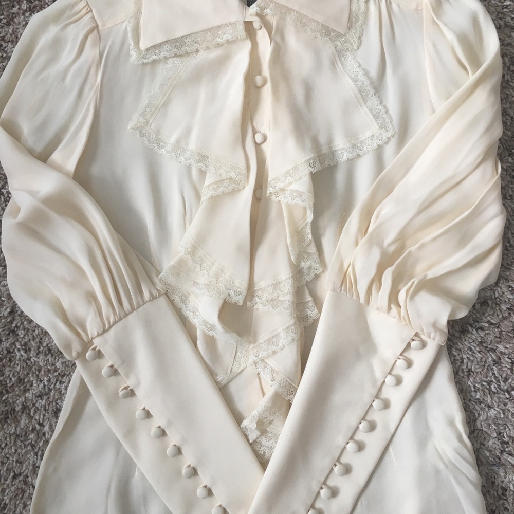 Vintage BeBe ruffle blouse