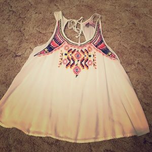 White tribal tank top