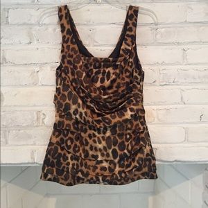 EUC Express fitted leopard print top size Small