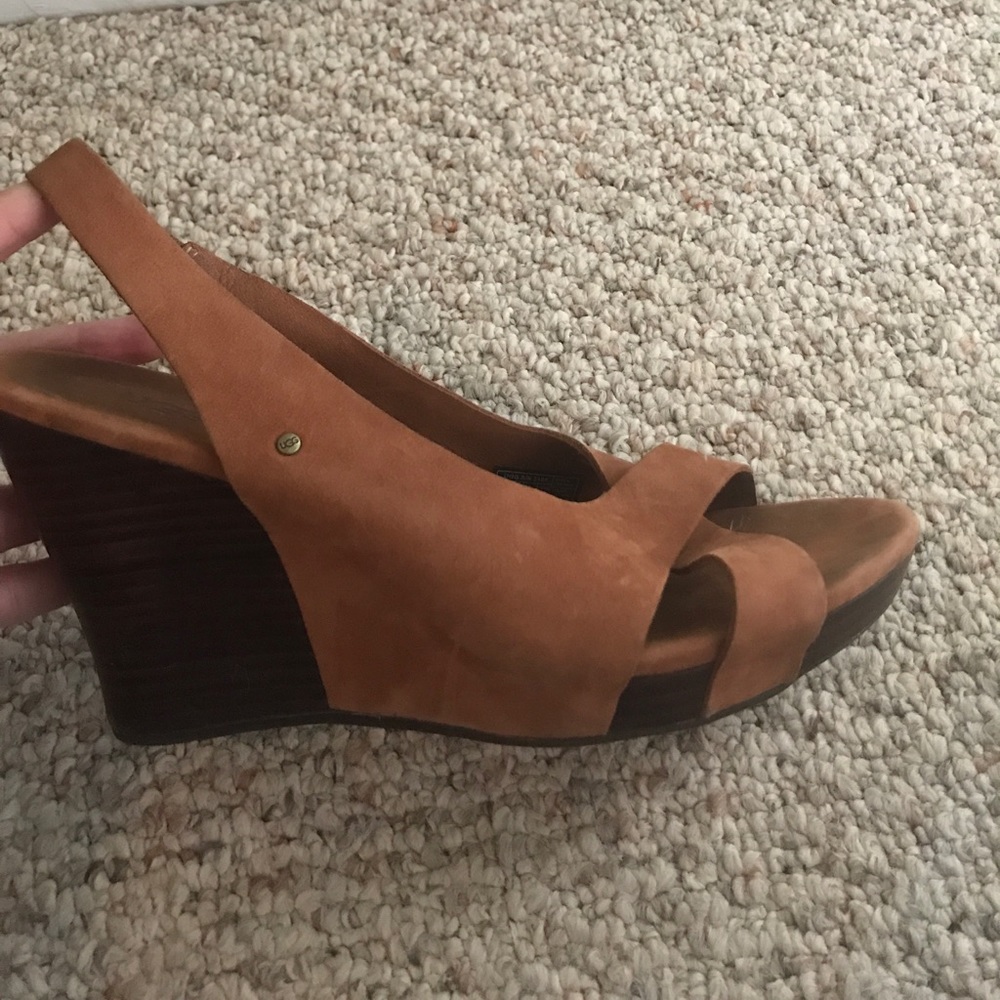 UGG light brown wedges size 8