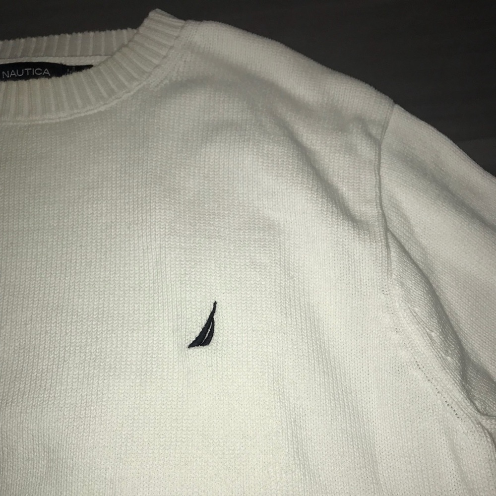 White Nautica sweater XL 100% cotton - Picture 2 of 4